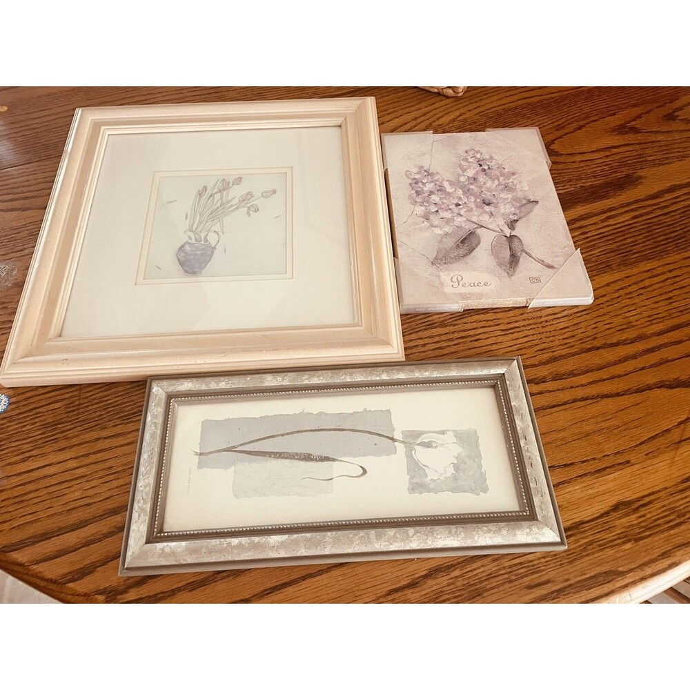 Bundle Of Mini Vtg  Framed Floral Art